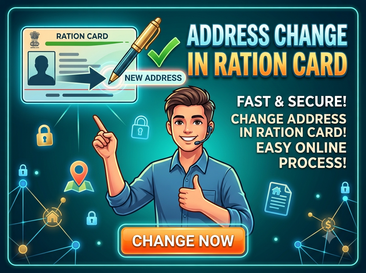 Address Change in Ration Card